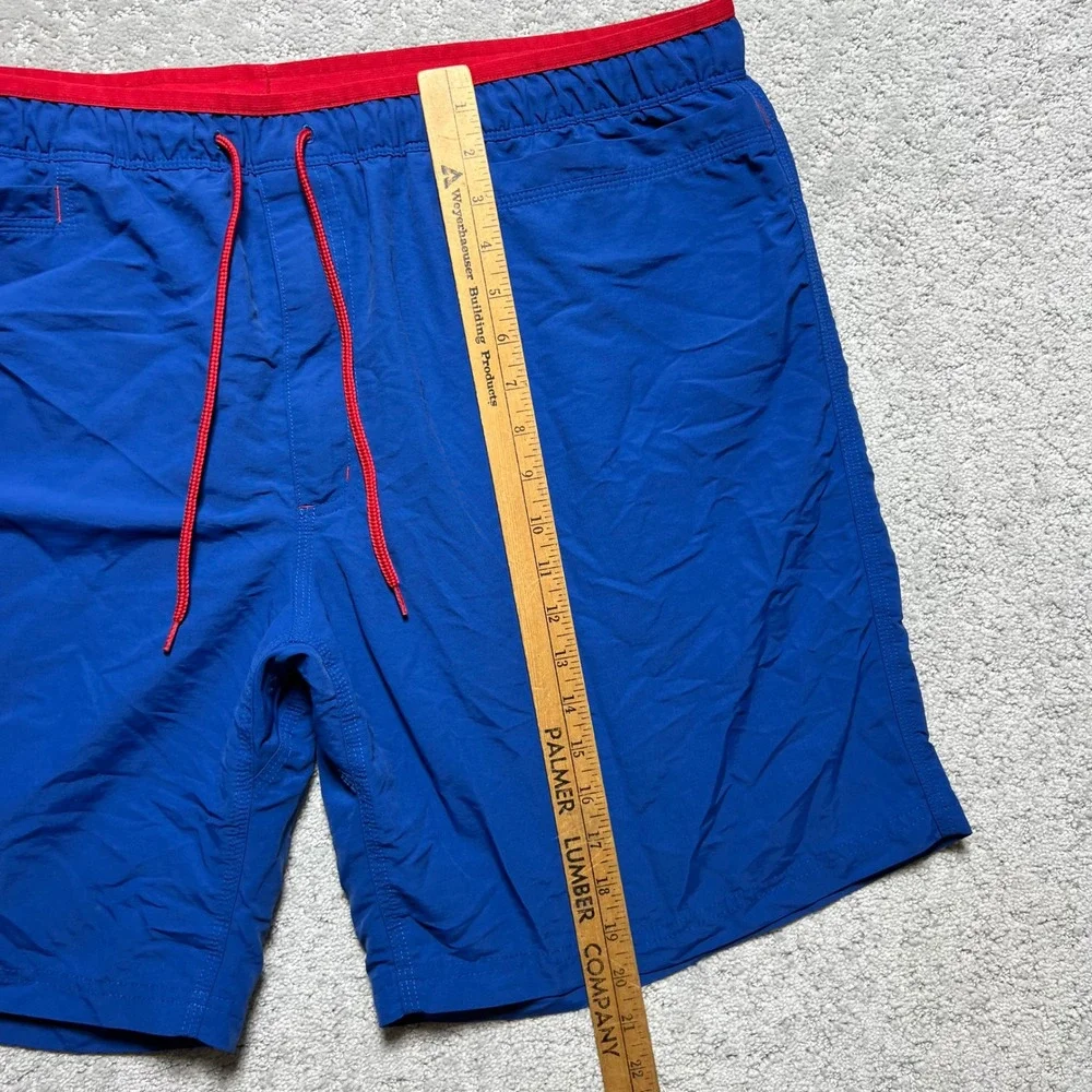 Duluth Trading Co Grab Shorts Mens 2XL Blue Red‎ Swim Trunks Board Mesh Lined